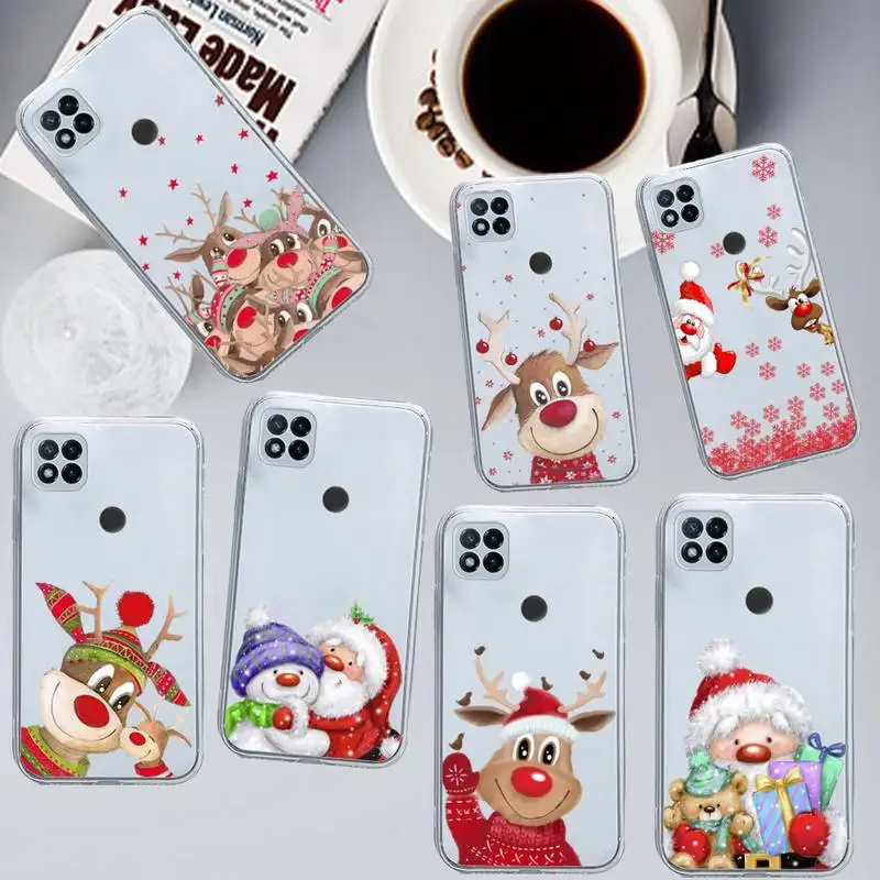 

Merry christmas santa elk snowflake gift Phone Case Transparent for Xiaomi redmi note x f poco 10 11 9 7 8 3 i t s E pro shell