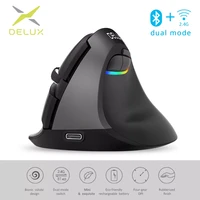 delux m618 mini bt 4 02 4ghz dual mode wireless mouse ergonomic rechargeable silent click vertical mice for computer