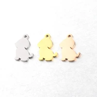 5pcs polished stainless steel animal puppy charms dog pendant diy necklace charms for bracelet jewelry making supplies wholesale