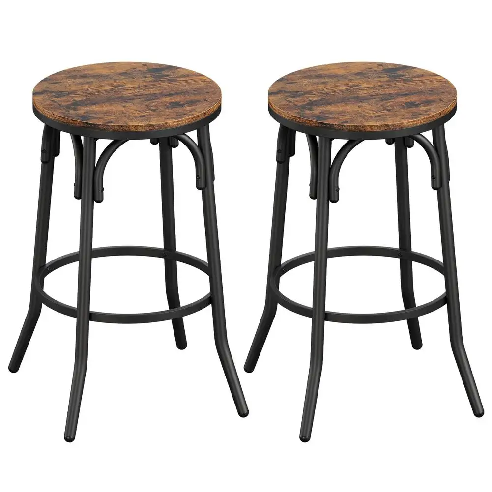 

2pcs Bar Stools with Footrest Industrial Easy Sturdy Steel Frame Tall Bar Stool Bar Height Stools for Dining Room Kitchen