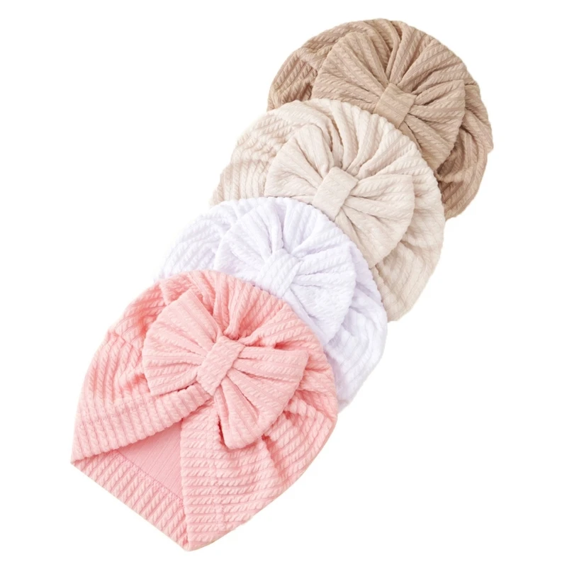 

N80C Baby Indian Hat Breathable Infant Hospital Hat Solid Color Beanie Hats Skin Friendly Newborns Spring Windproof Headdress
