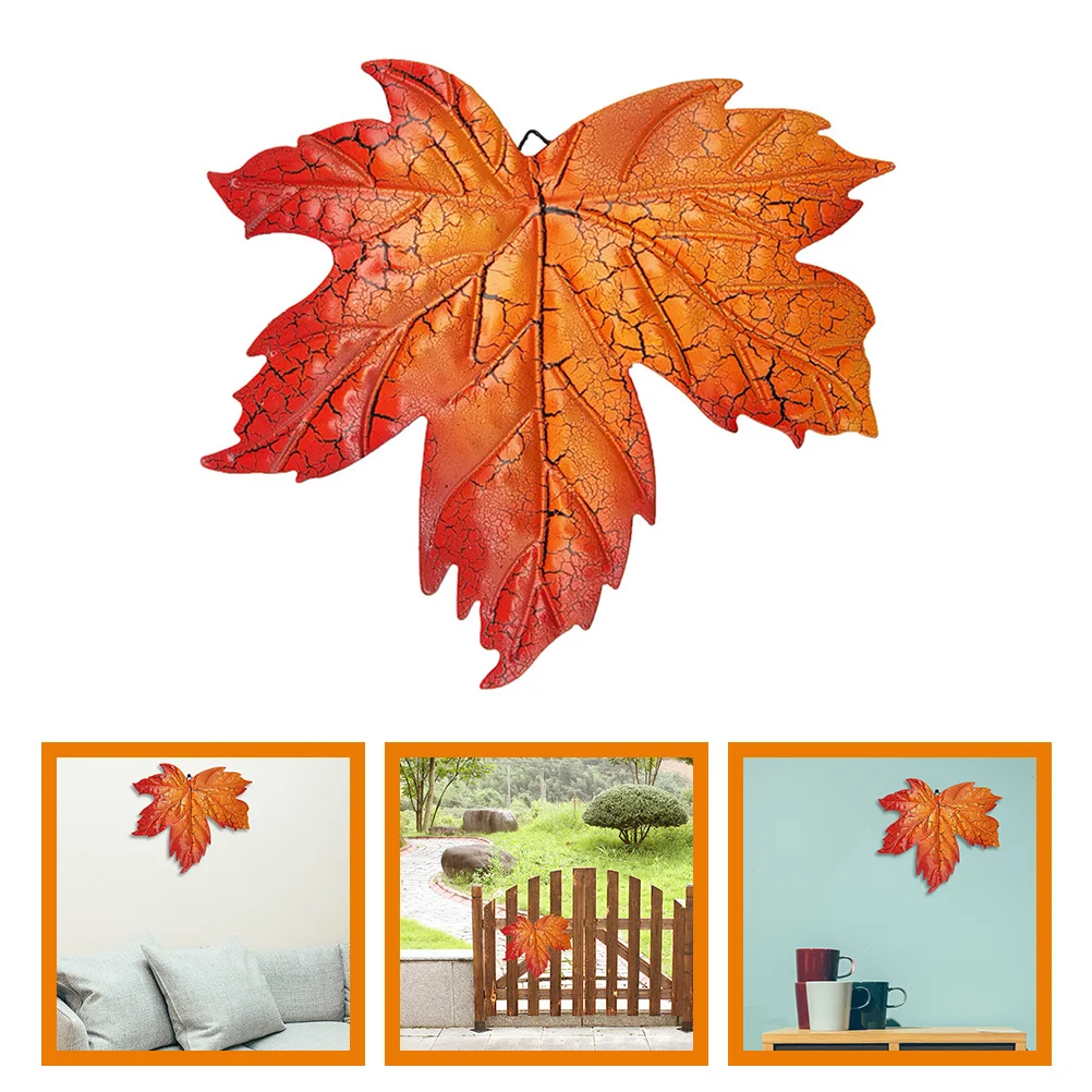 

Light Houses Decorations Yard Maple Leaf Shaped Wall Hanging Ornament Iron Decors