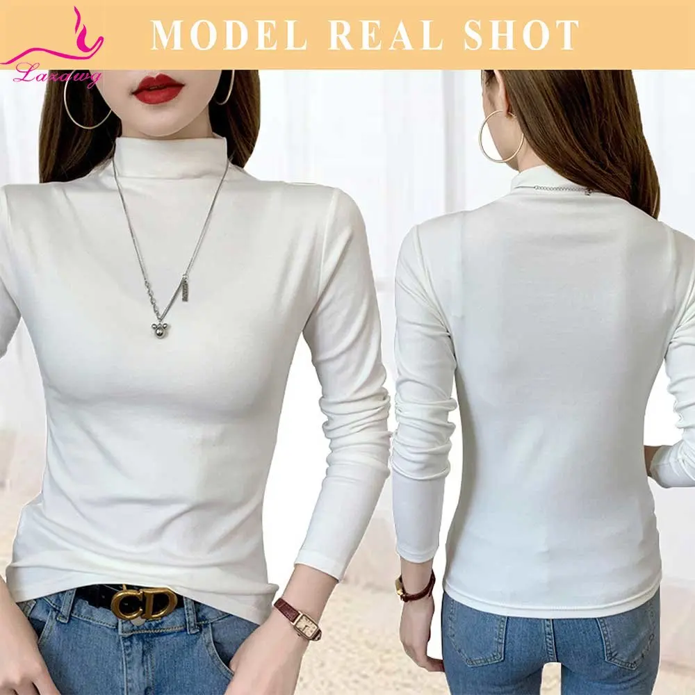 LAZAWG Turtle Necks for Women Mock Neck Top Long Sleeve Casual Undershirts Lightweight Base Layer Shirts Suitable for Daily Wear