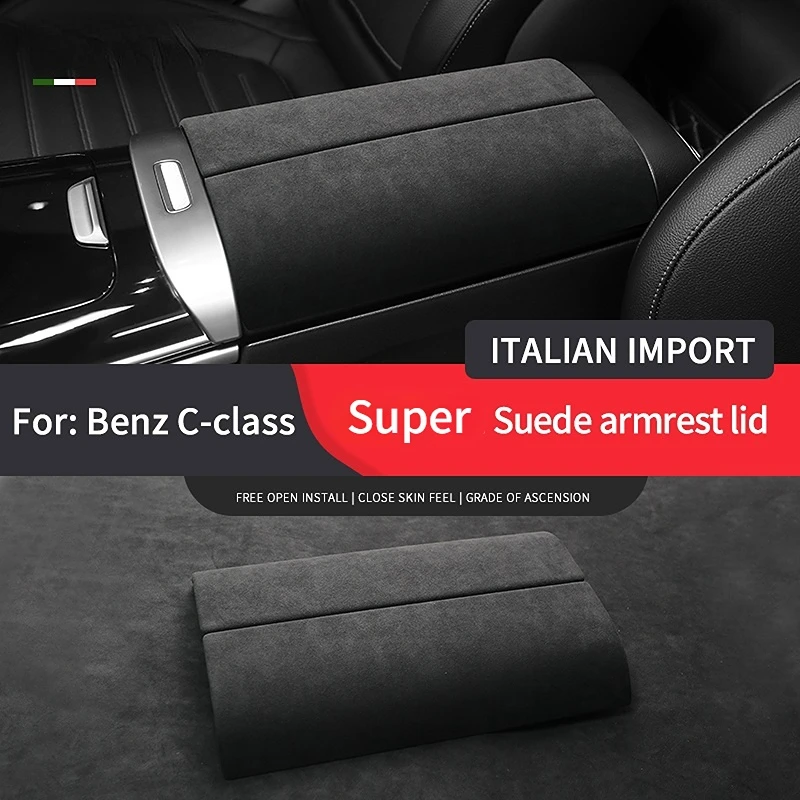 

Италия, супер замша для Mercedes Benz C class W206 S206 X206 2022, автомобильная центральная консоль, подлокотник, коврик, отделка, аксессуары для интерьера