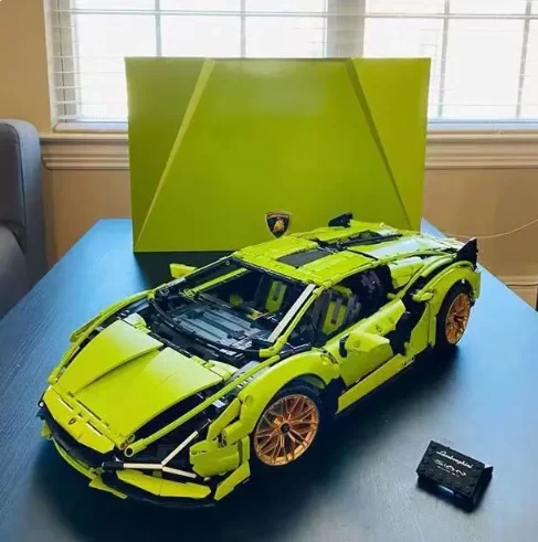 

New 42115 Lambo Sian Technical Car 42143 42008 Model Building Bugatti 1:8 Bricks Toys Fit for Boys and Kids Block Birthday Gifts