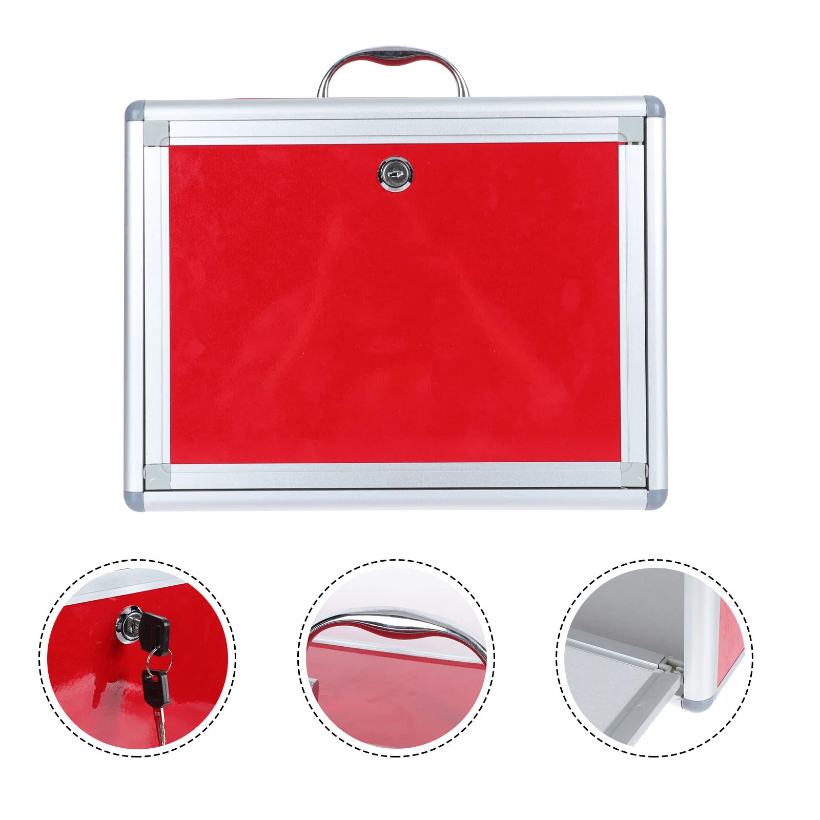 

1Pc Fundraising Storage Box Practical Office Suggestion Holder with Lock (Red)