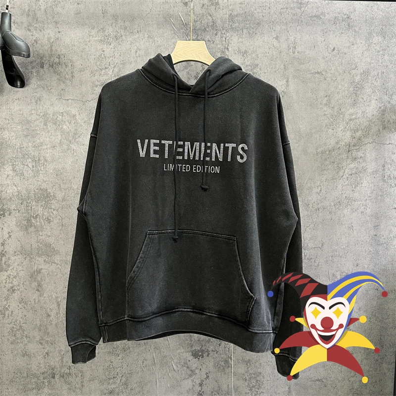 

Diamond Vetements Limited Edition Hoodie Men Women Washed Hooded Oversize VTM Pullover