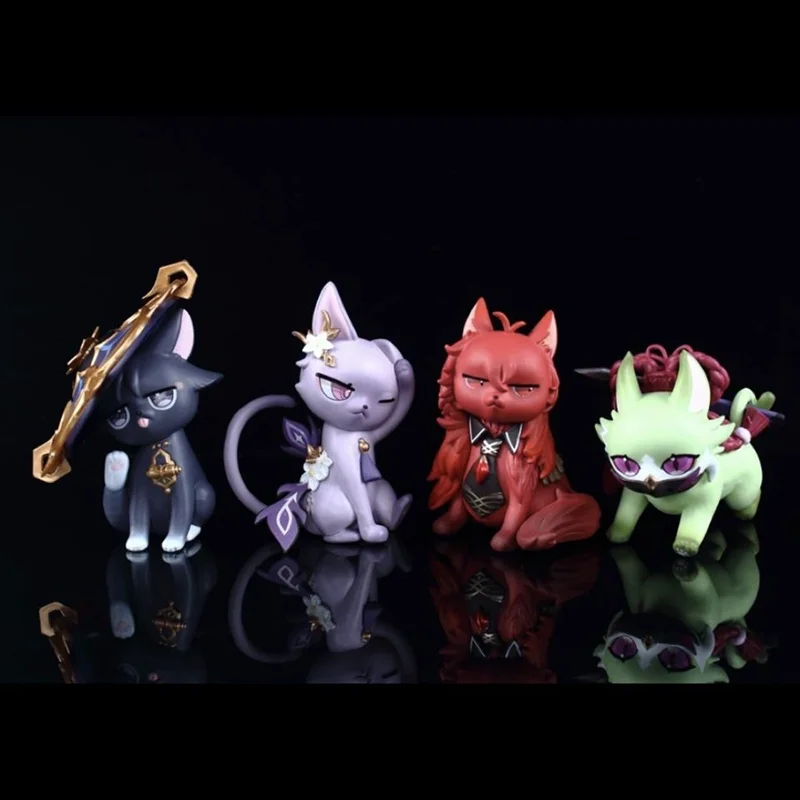 

Anime Cute Cat Genshin Impact Wanderer/Balladeer Figure Diluc Ragnvindr/Keqing/Kuki Shinobu Pvc Action Figure Adult Model Toys