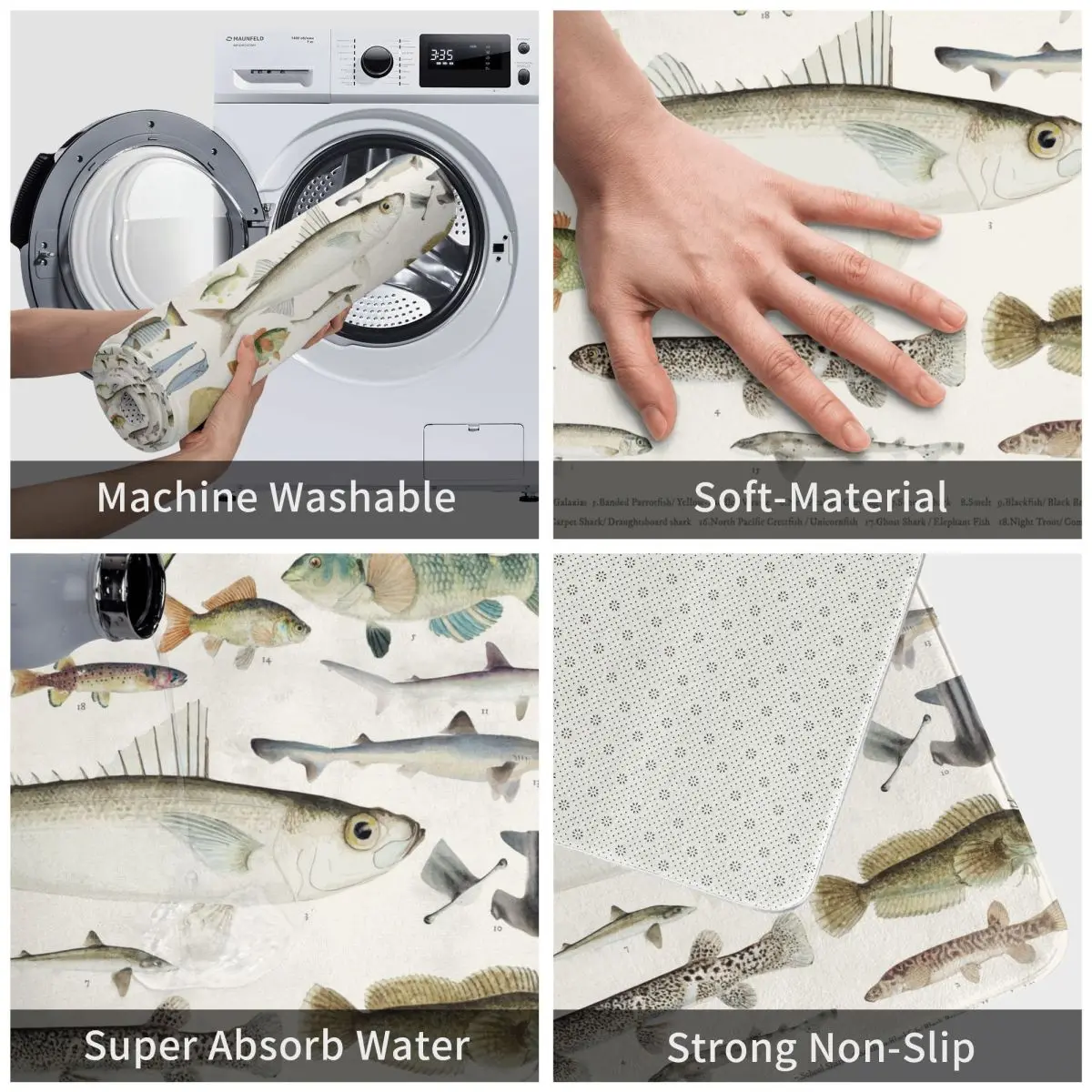 Уникальный напольный коврик рыба коллекция входная дверь Коврик Гостиная Кухня