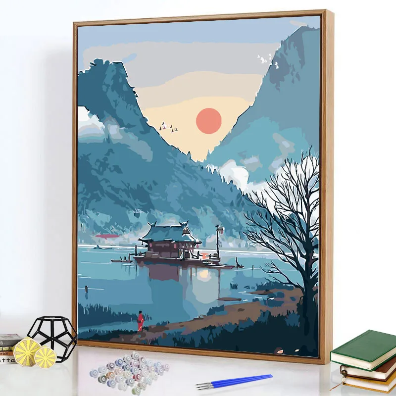 

Bedroom Decoration Modern Sunrise Bedside Room Painting Background Hotel Guest House Master Bedroom Painting