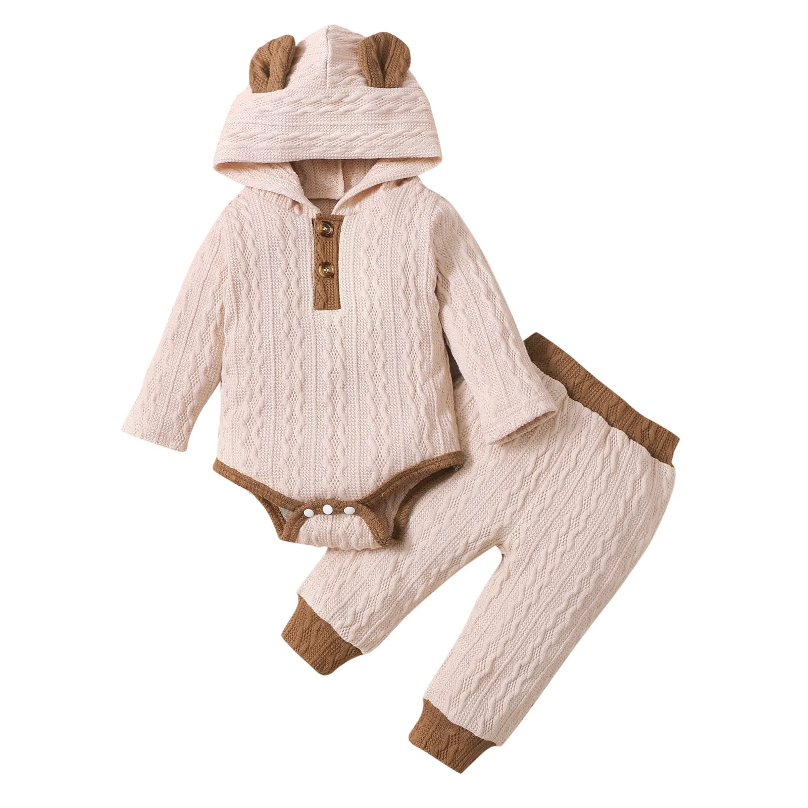 

Solid Knitted Romper Girls Bodysuit Pants Sleeve Infant Baby Long Mom And Born Matching Outfits Baby Blanket with Snaps