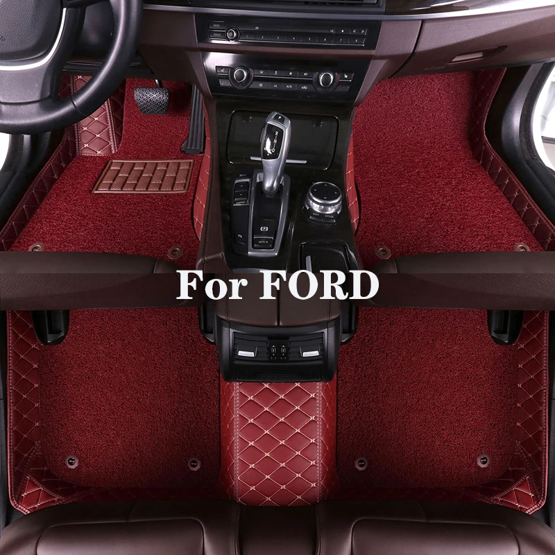 

Высококачественный индивидуальный двухслойный съемный автомобильный напольный коврик с алмазным рисунком для FORD i-Max Crown Victoria Police S-MAX