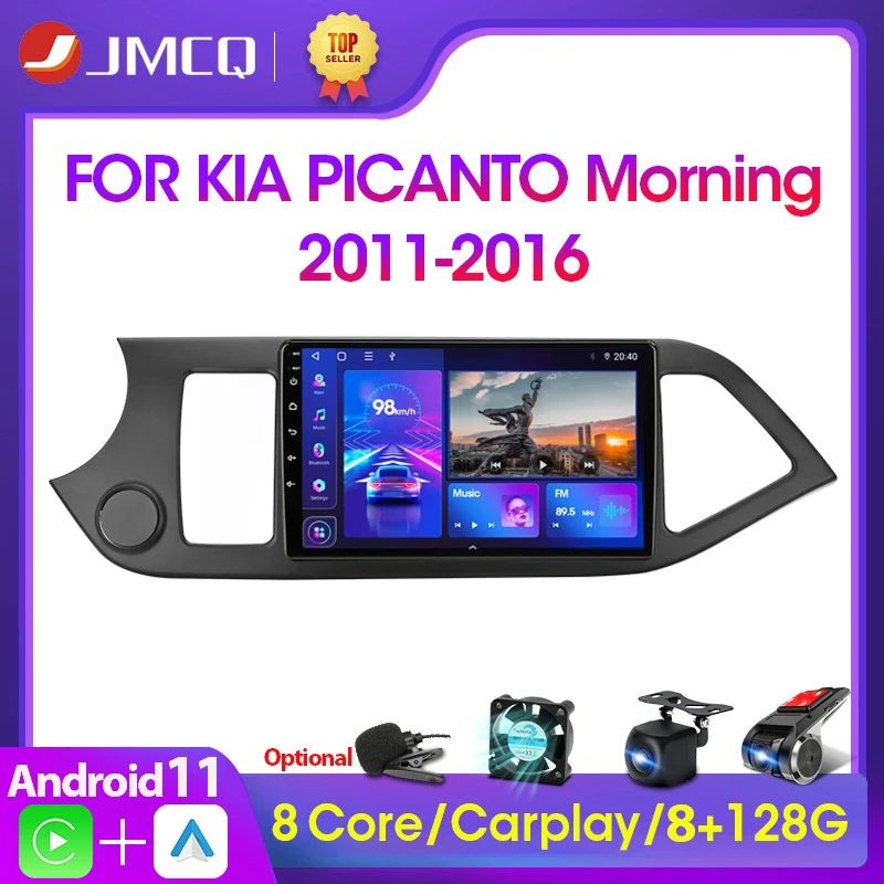 $79.89 JMCQ 2din Android 11 Carplay Car Radio Multimidia Video Player For KIA PICANTO Morning 2011-2016 Navigation GPS IPS Head Unit