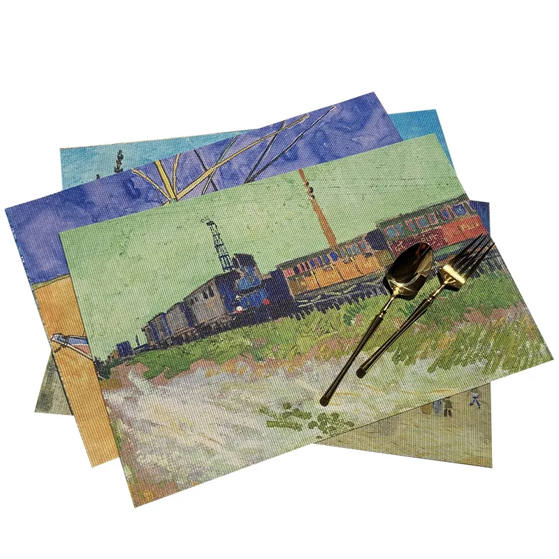 Масляная живопись ПВХ подставка посуда прокладки водонепроницаемая