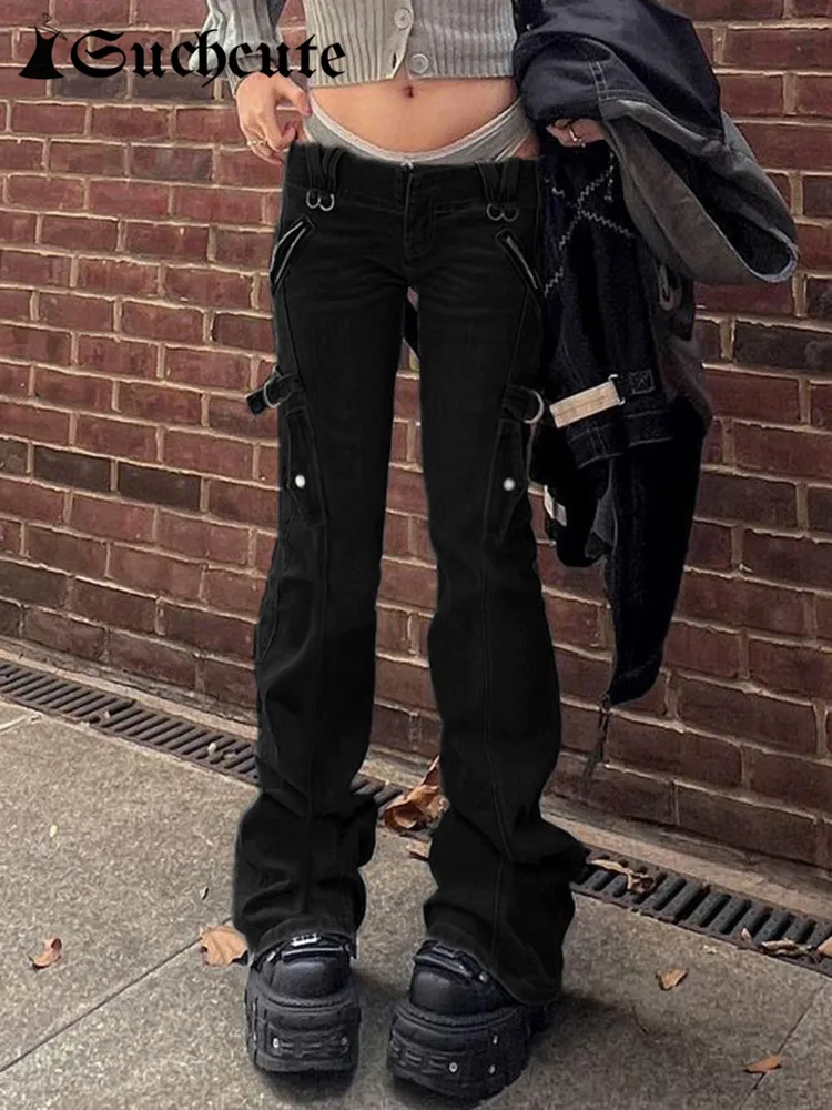 

Женские узкие джинсы в стиле панк, с заниженной талией