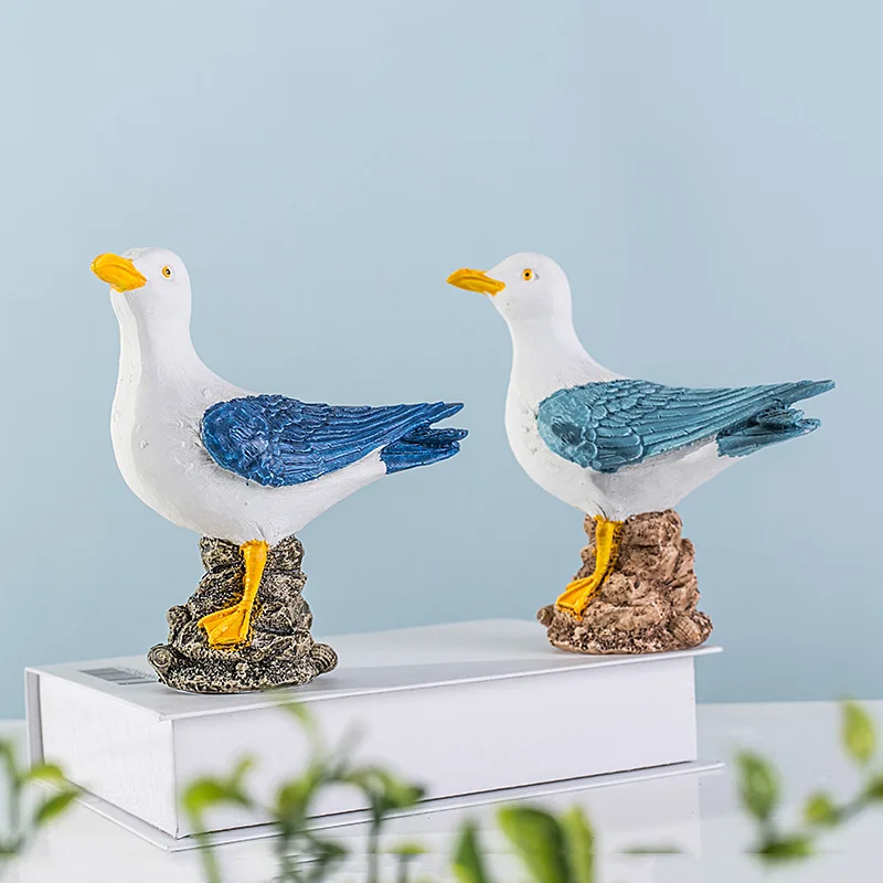 

Статуэтки Seabird из смолы, домашний декор, статуэтка животного, модель чайки, украшение, микро-ландшафт, песочный стол, Современное украшение д...