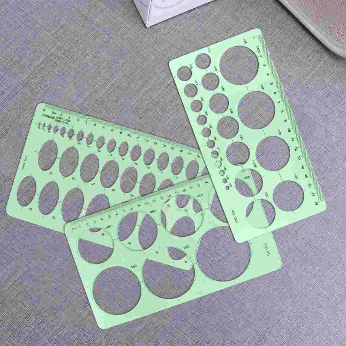 

3 Pieces Drawings Templates Circle Oval Drawings Stencils Clear Measuring Rulers for Working Drawing Drafting