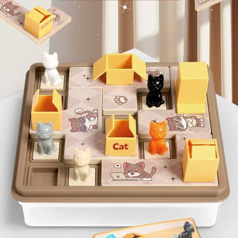 Детская образовательная обучающая игрушка Cat Express Box настольная игра-головоломка