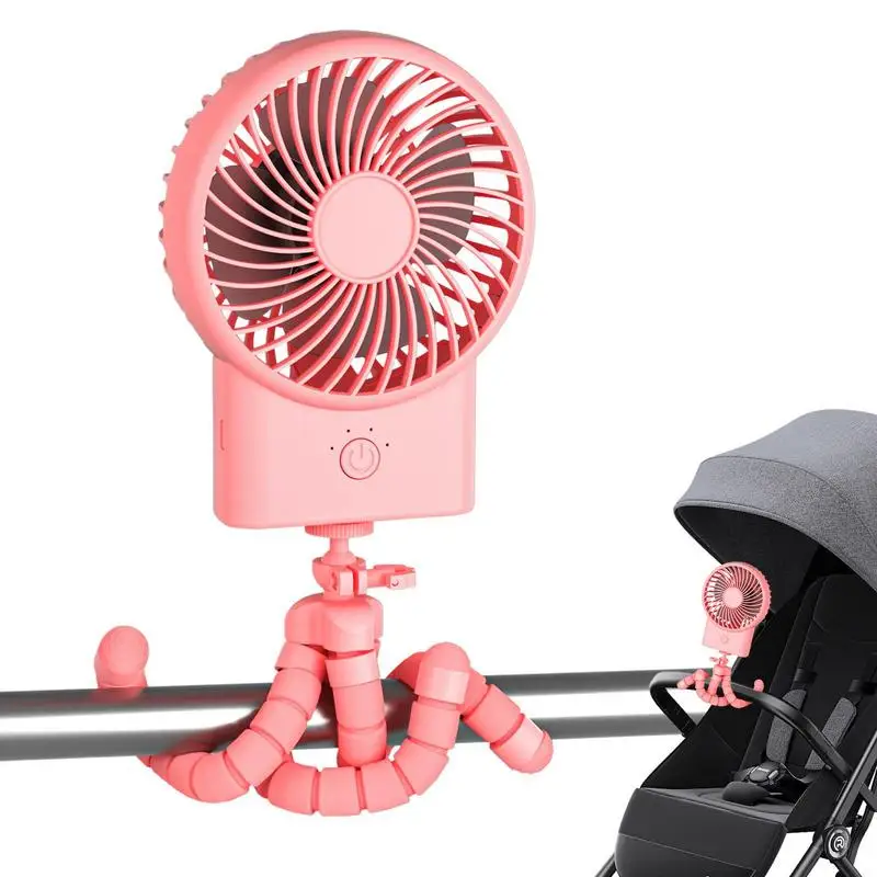 

Stroller Fan Mini Hand Held Fans Portable Octopus Fan With DIY Flexible Tripod Rechargeable Fan For Bedroom Outdoor Camping Bike