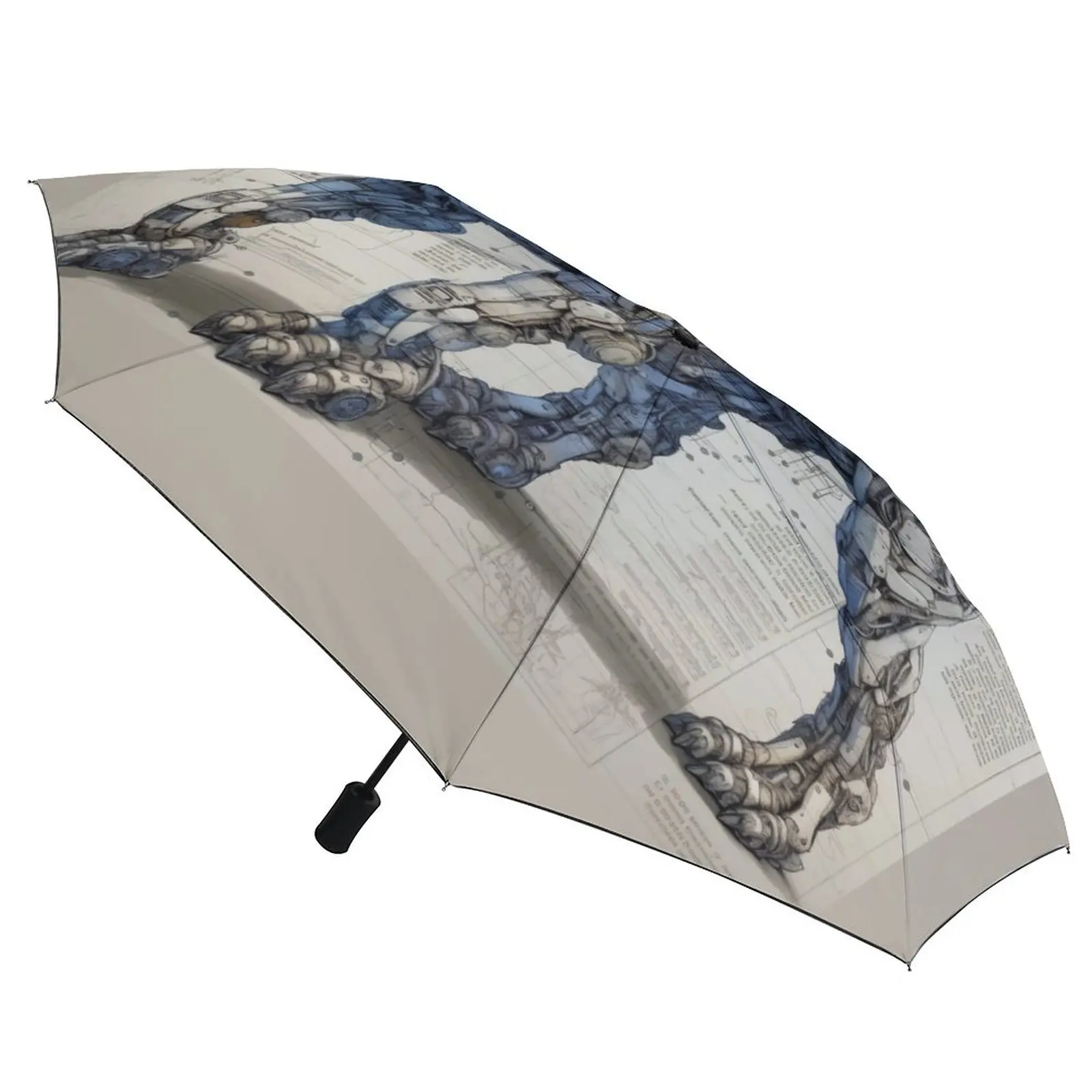 Line Drawing Wind Proof Umbrella Black Coat Portable Umbrellas For Men Women