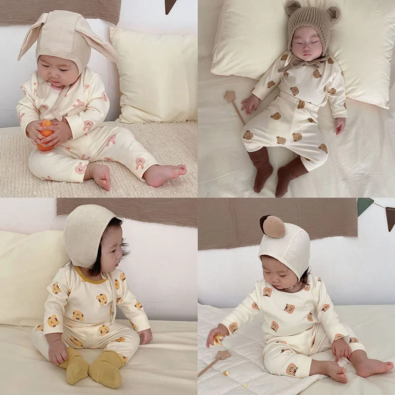 

Cartoon Print Baby Pajama Set 2pcs Clothes Set Cotton Long Sleeve Tops+ Pant Casual Infant Kids Sleepwear Suit Children Clothing