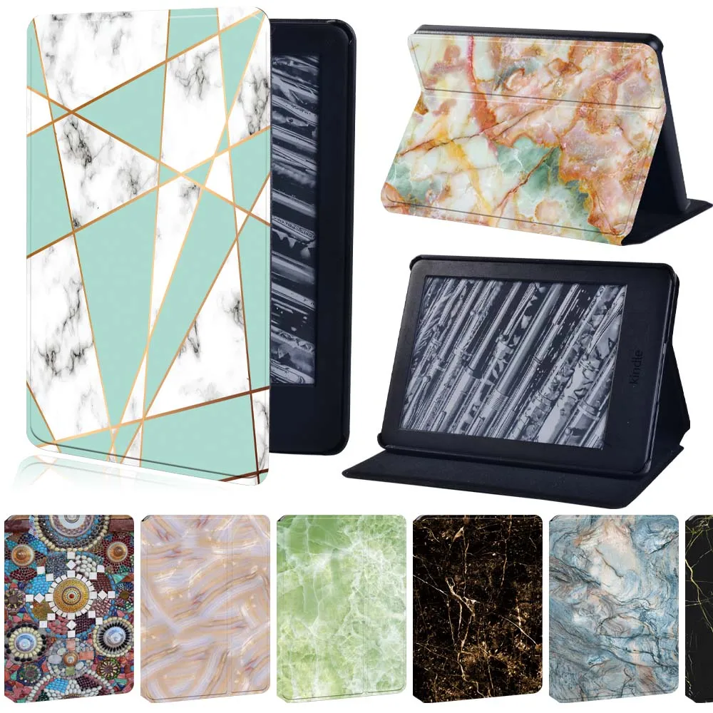 

Cover for Kindle Paperwhite 5 2021/Kindle Paperwhite 1/2/3/4 /Kindle 10th Gen 2019/8th Gen 2016 Marble Print Leather Tablet Case