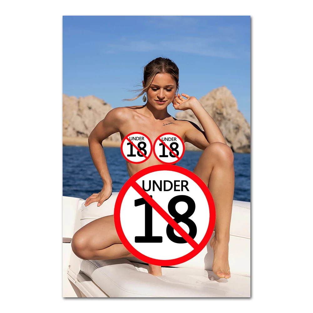 

Картина на холсте HOVIMAISI Современная обнаженная женщина на яхте