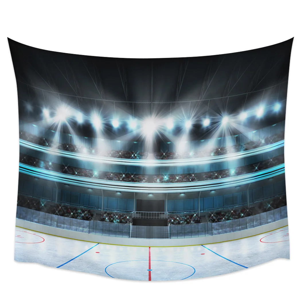 

Ice Hockey Playing Field Blackout Curtains Table Runner Bathroom Set Blanket Tapestry