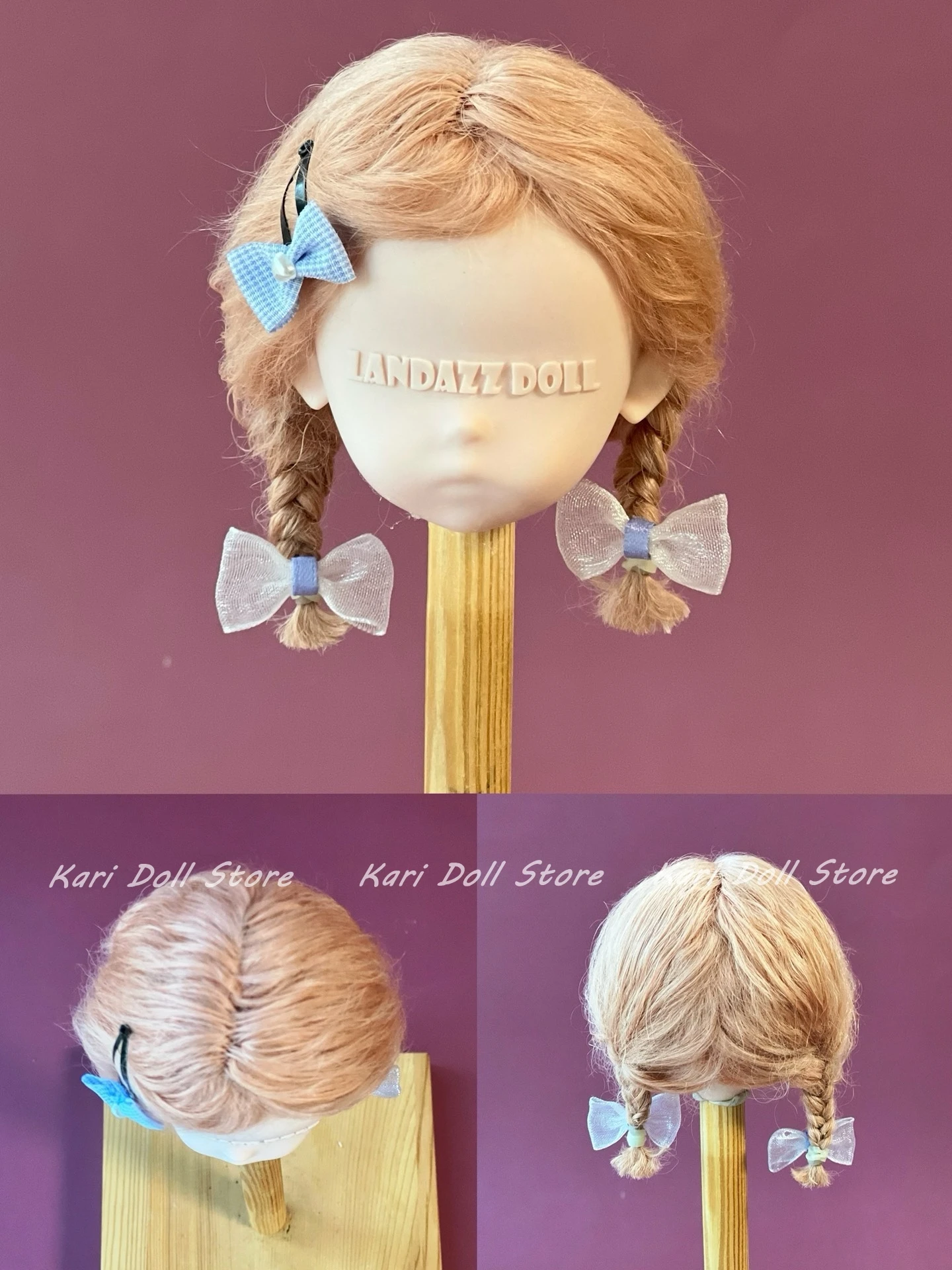 Kari Doll Natural Hard Shell розовый и нежный парик из пляжной шерсти для Landazz Landoudou 16 см