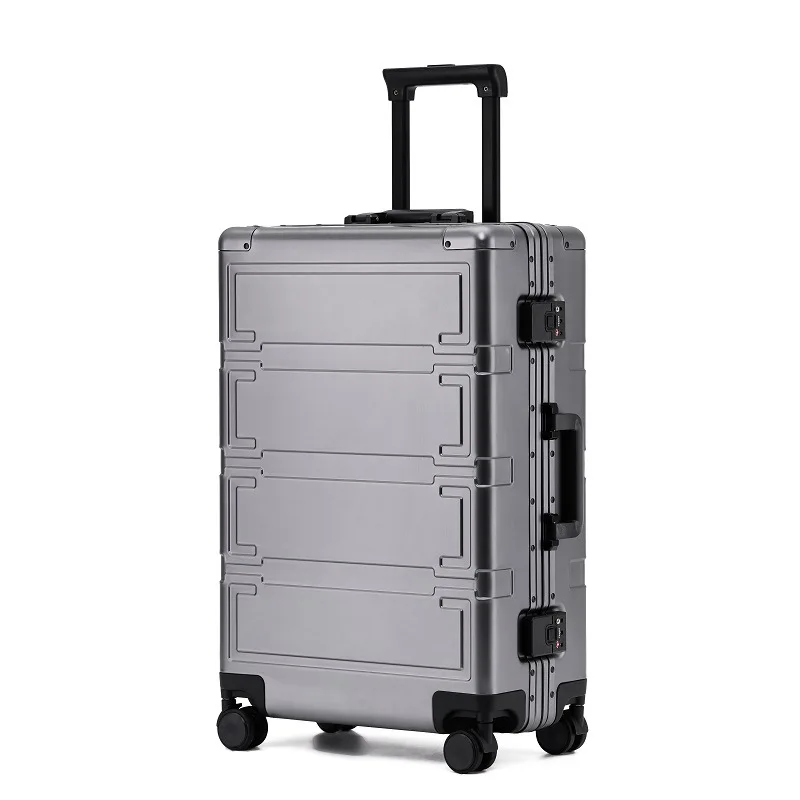 New Aluminum 20 Inch Aluminum Magnesium Alloy Pilot Luggage Trolley Case 24 Inch Travel Case