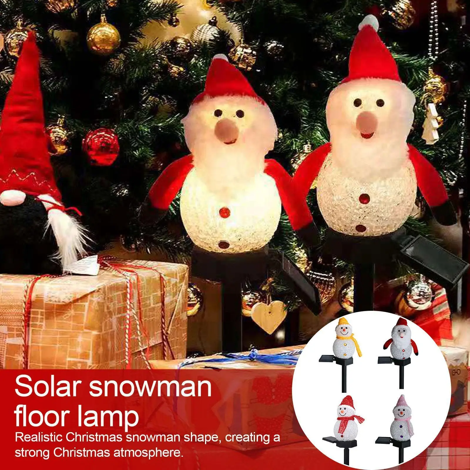 

Рождественское украшение, снеговик, солнечный садовый светильник, водонепроницаемый светильник для газона, уличный Ландшафтный декоратив...