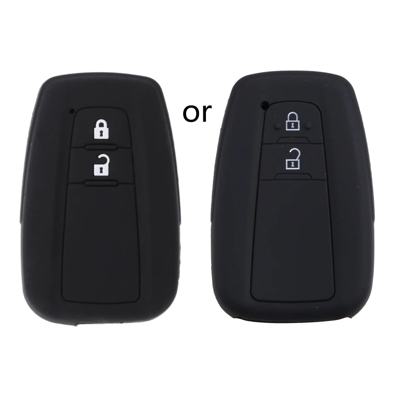 

2 Buttons Silicone Car for Key Fob for Case Cover Holder for CHR 2017 Priu AOS
