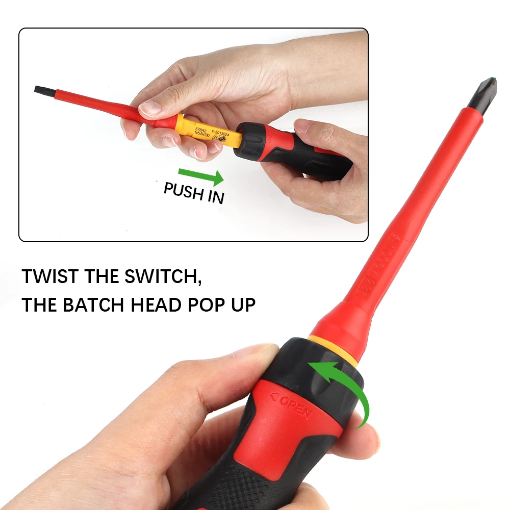 Отвертка с перекрестными пластинами в коробке 12 шт. Электронная Изолированная