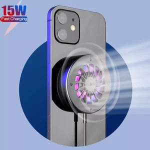 15W for Magsafe Wireless Charger for Xiaomi Cooling Fan Wireless Charger 2 In 1 15w Fast for IPhone 13 Huawei Magnetic Charging