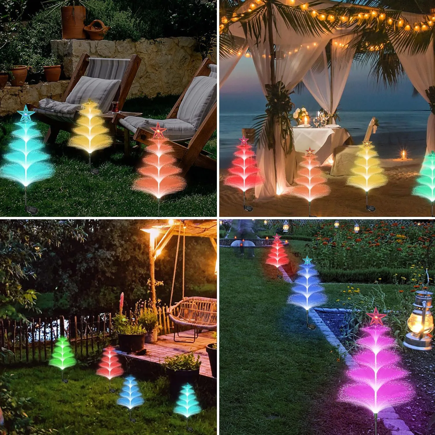 Солнечные садовые фонари для сада уличное 5-слойное освещение с бабочками из