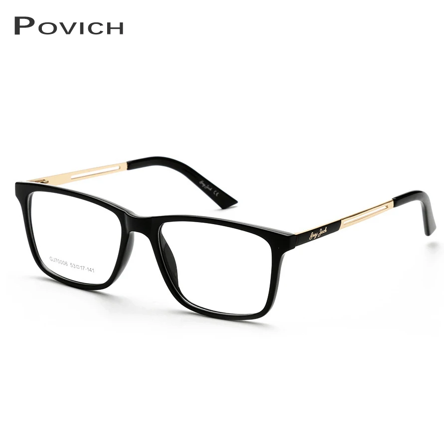 Купи POVICH Glasses Frame For Men Ultralight Plastic Metal Four Seasons Black Blue Computer Anti Blue Light Prescription Eyewear за 960 рублей в магазине AliExpress