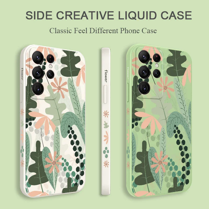 

Artistic Leaves Phone Case For Samsung Galaxy S23 S22 S21 S20 Ultra Plus FE S10 S9 S10E Note 20 ultra 10 9 Plus Cover