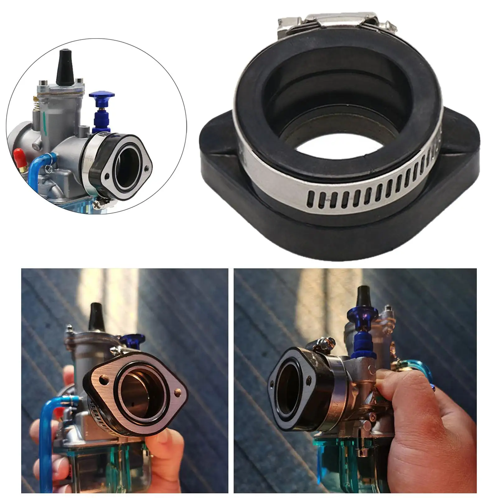 

Переходник карбюратора для мотоцикла, 48 мм, с зажимом, черный, карбюраторный коллектор, для всасывающего воздуха для мотоцикла
