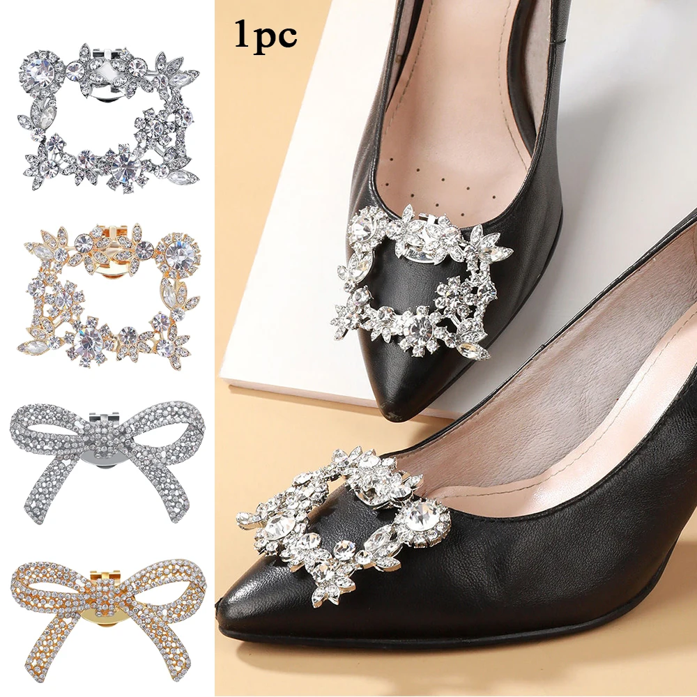 

1pc Pearl Rhinestone Shoe Clip Shiny Decoration Clips Metal Shoe Buckle Wedding Shoes High Heel Women Bride Shoe Accessory