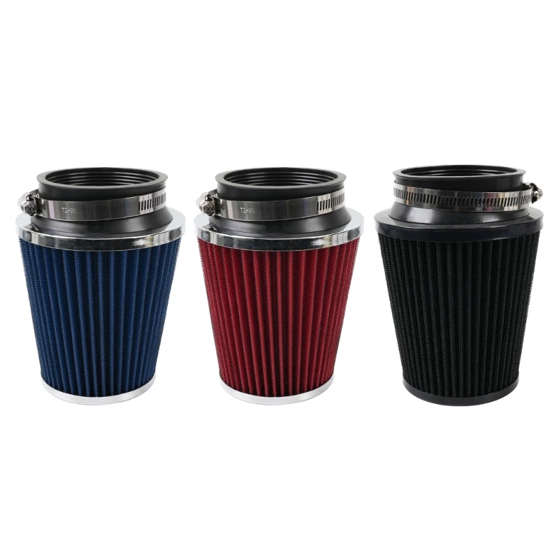 

76mm 3inch Power Air Filter Universal Aluminium Racing Sport High Flow Cold Air Intake Filter Cone Cleaner F1CF