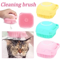 pet dog massage shampoo brush comb hair removal comb soft silicone rubber cat bath shower brushes grooming scrubber