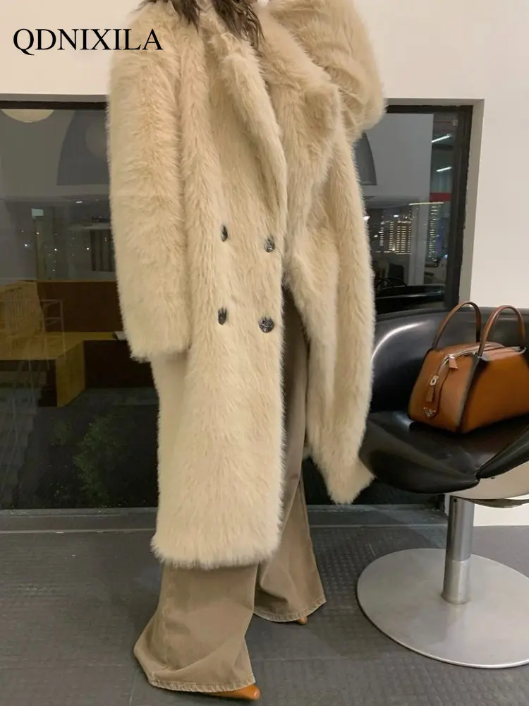 Women's Fur Coat 2022 Faux Fur Coat Women New Long Winter Loose Warm Fur Coat New In Outerwear Winter Coat for Women