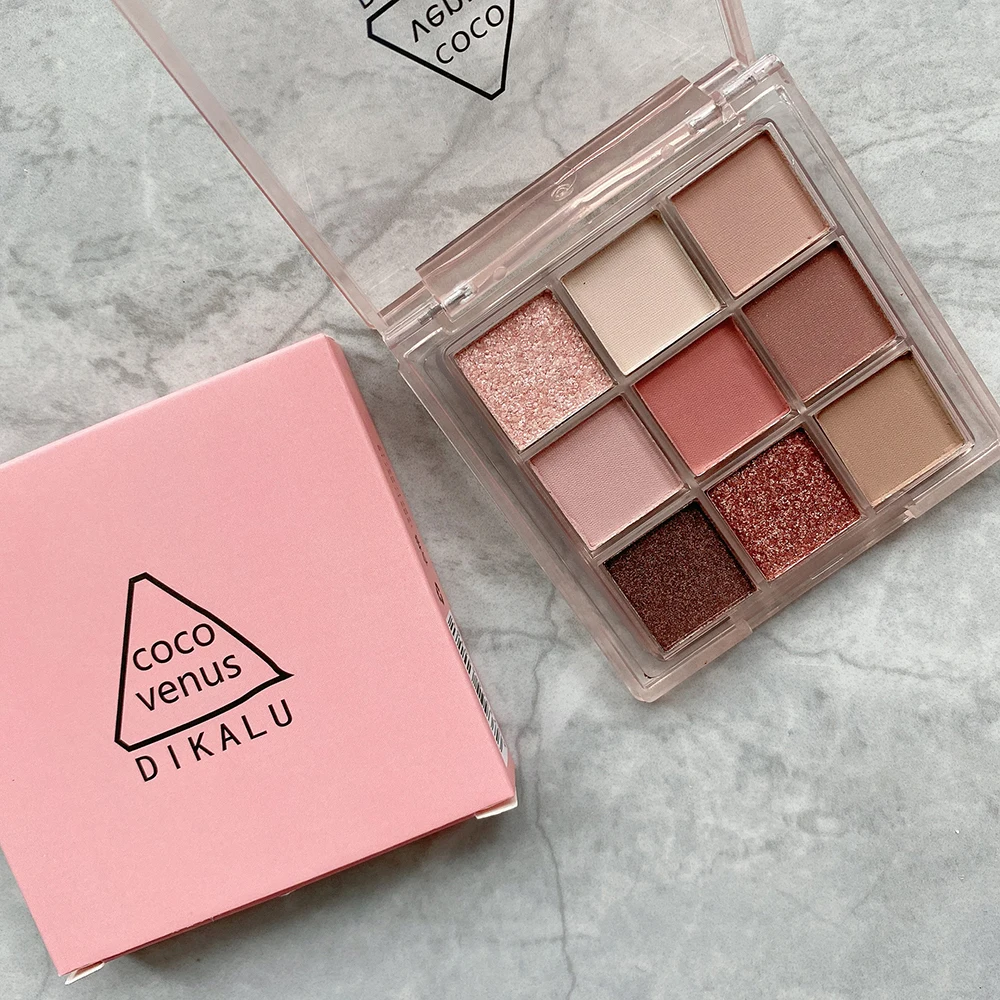 Палитра матовых теней для век 9 цветов блестящий хайлайтер Шиммер стойкий