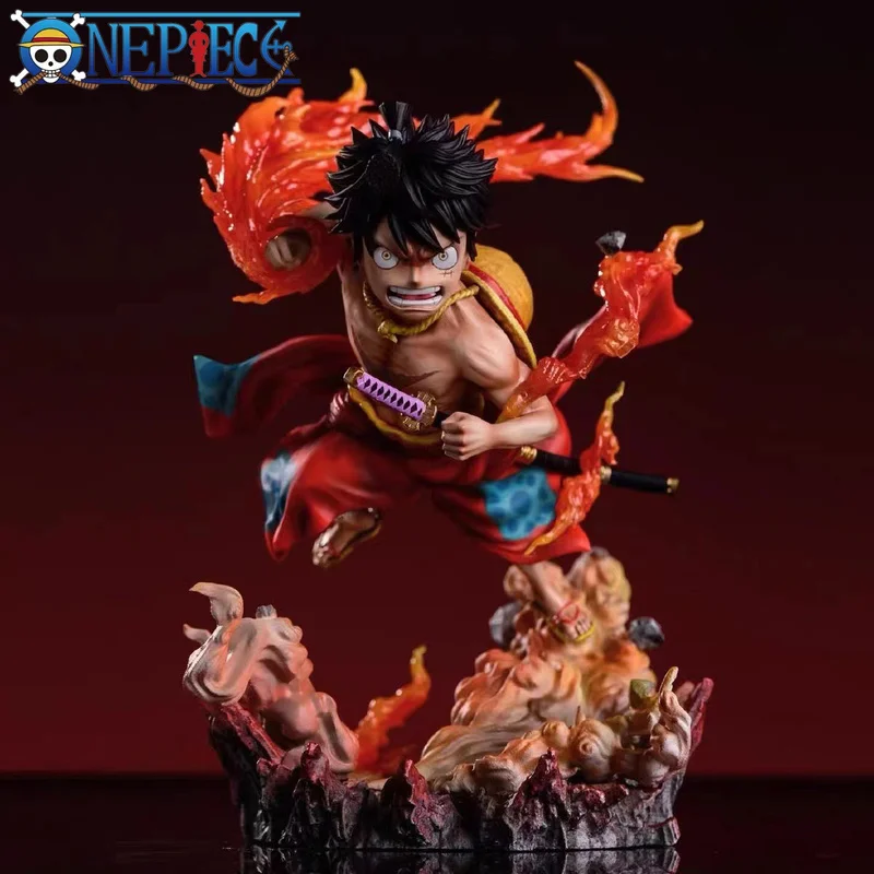 

12cm One Piece Wafuku Monkey D Luffy Anime Figure Q Version Wano Country Manga Statue Pvc Action Figurine Collectible Model Toys