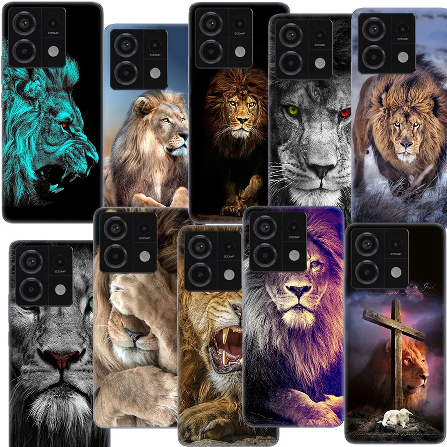 Фото Прозрачный чехол для телефона Lion Alpha Male Cub для Redmi Note 14+ Pro Plus 11 11S 11T 11E 10 Pro 10S 5G 9 9S 8 8T 7 Coque Capa Hard PC Cel №1