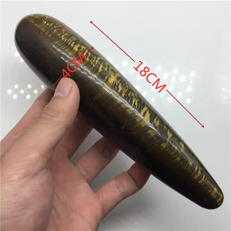 

18cm larger length natural tiger's-eye quartz crystal goddess wand massage pleasure yoni wand reiki healing wand twisted