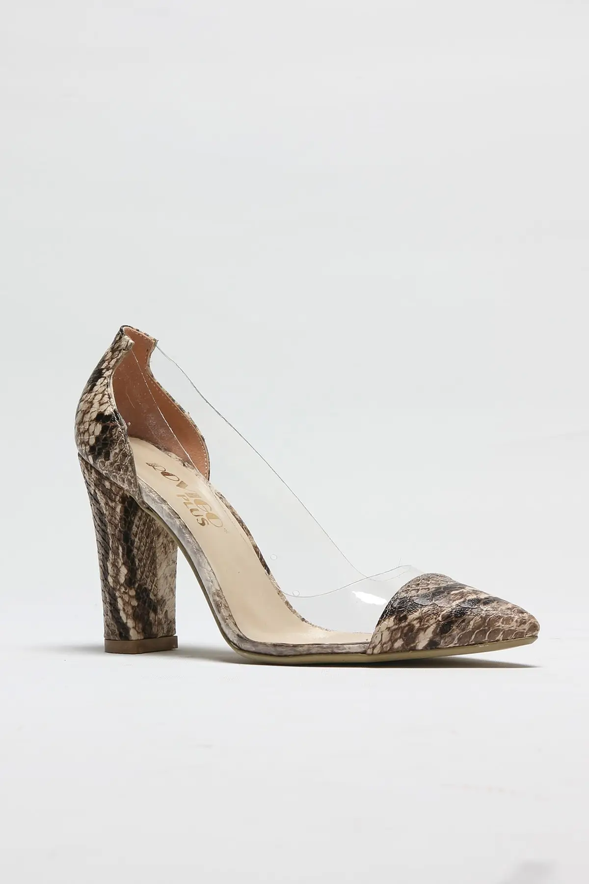 

Fashion Style Mink Snake Transparent Women Stiletto Heeled Evening Shoes