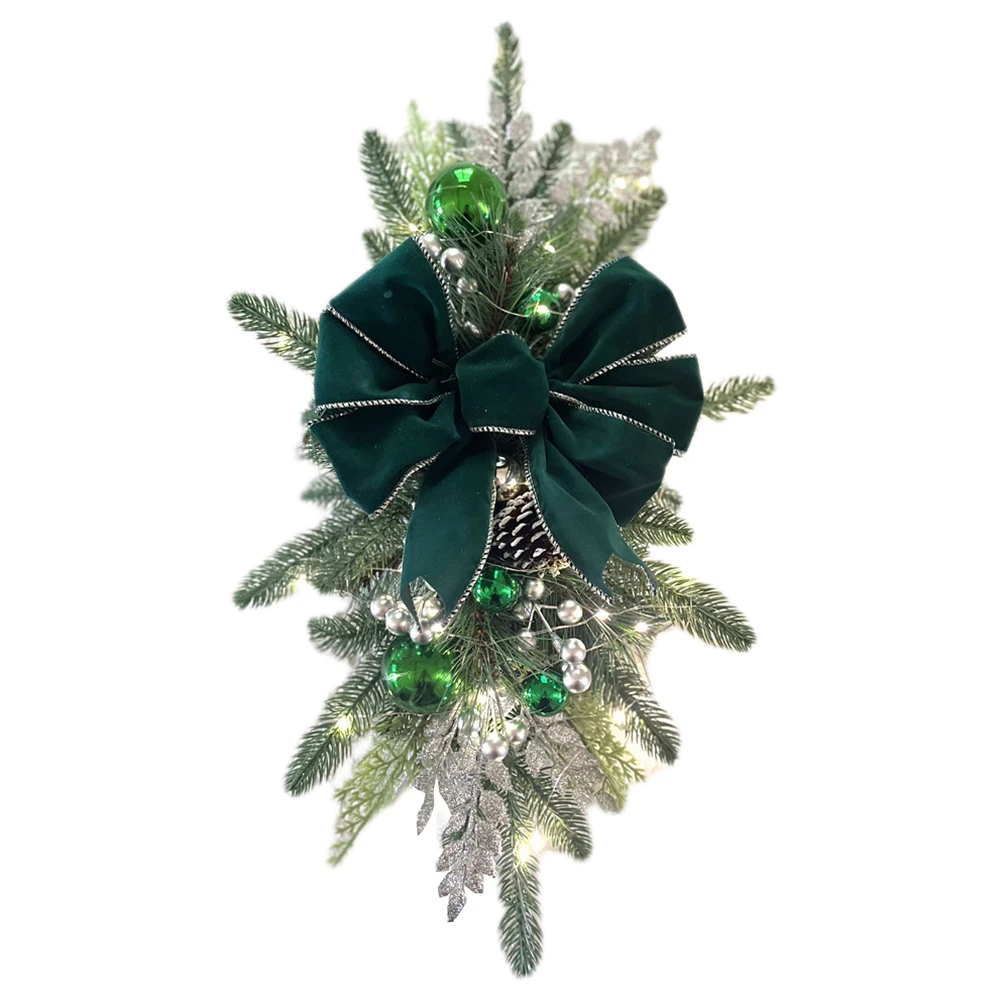 Подвесная гирлянда для лестниц Рождественский венок с висячими дверями