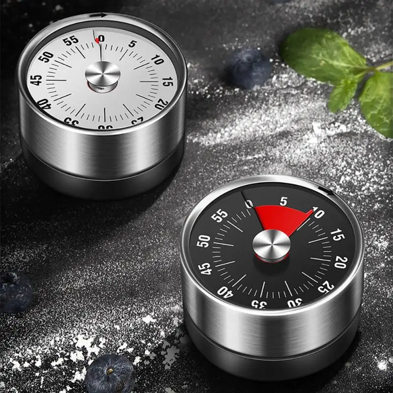 

Kitchen Mechanical Timer 60-Minutes Alarm Cooking Cooking Magnetic Time Manager Kitchen Rotating Stainless Steel Countdown