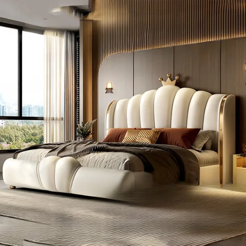 Скандинавская эстетическая двуспальная кровать размера king-size дешевая милая